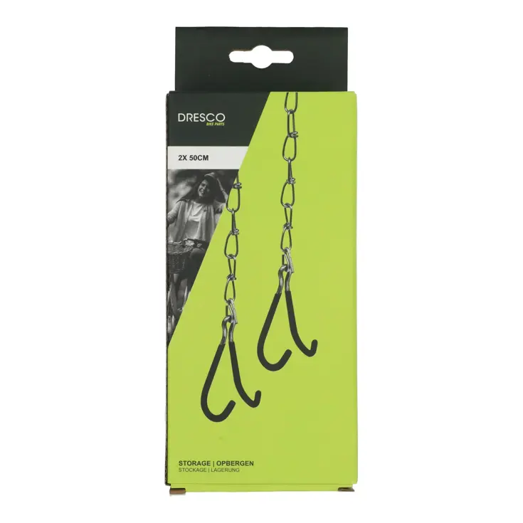 Fiets ophanghaken met ketting voor opslag