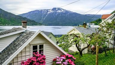 noorwegen_vestland_sogndal_houten-huisjes_bloemen_shutterstock