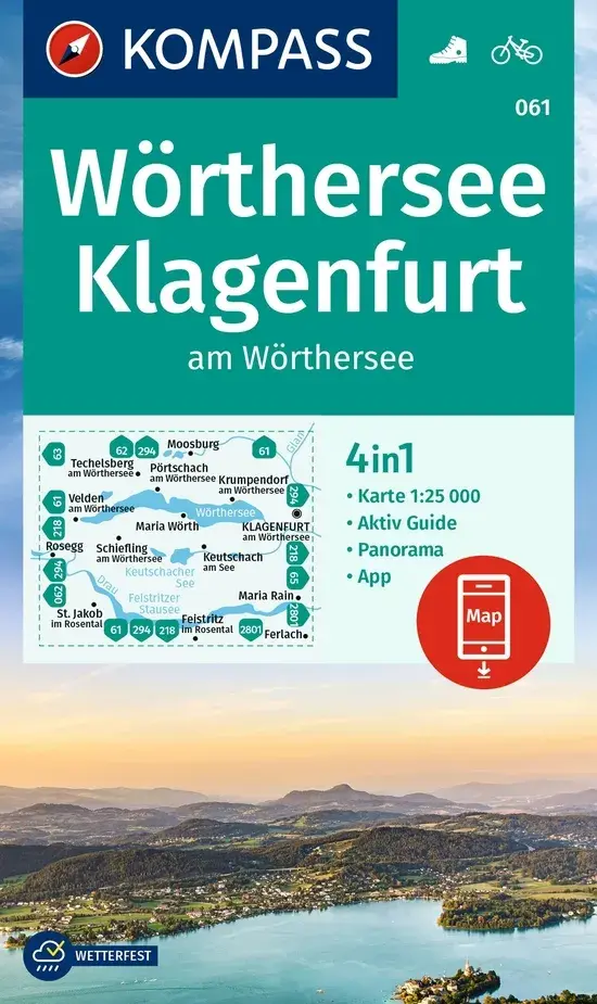 Wandelkaart WK061 Wörthersee Klagenfurt