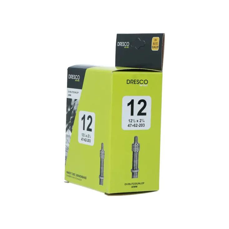 Binnenband 12 x 1 1/2 x 2 1/4 met Dunlop ventiel