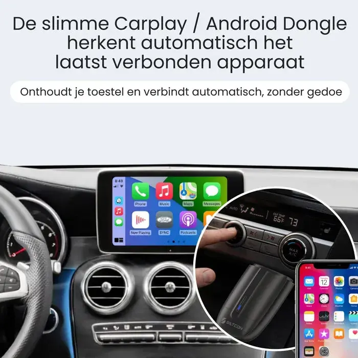 Mini CarPlay & Android Auto Dongle - Zwart