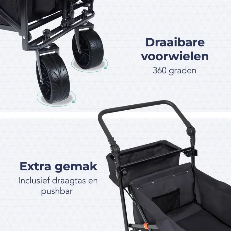 Bolderkar – Tot 120KG – 90L – Zwart
