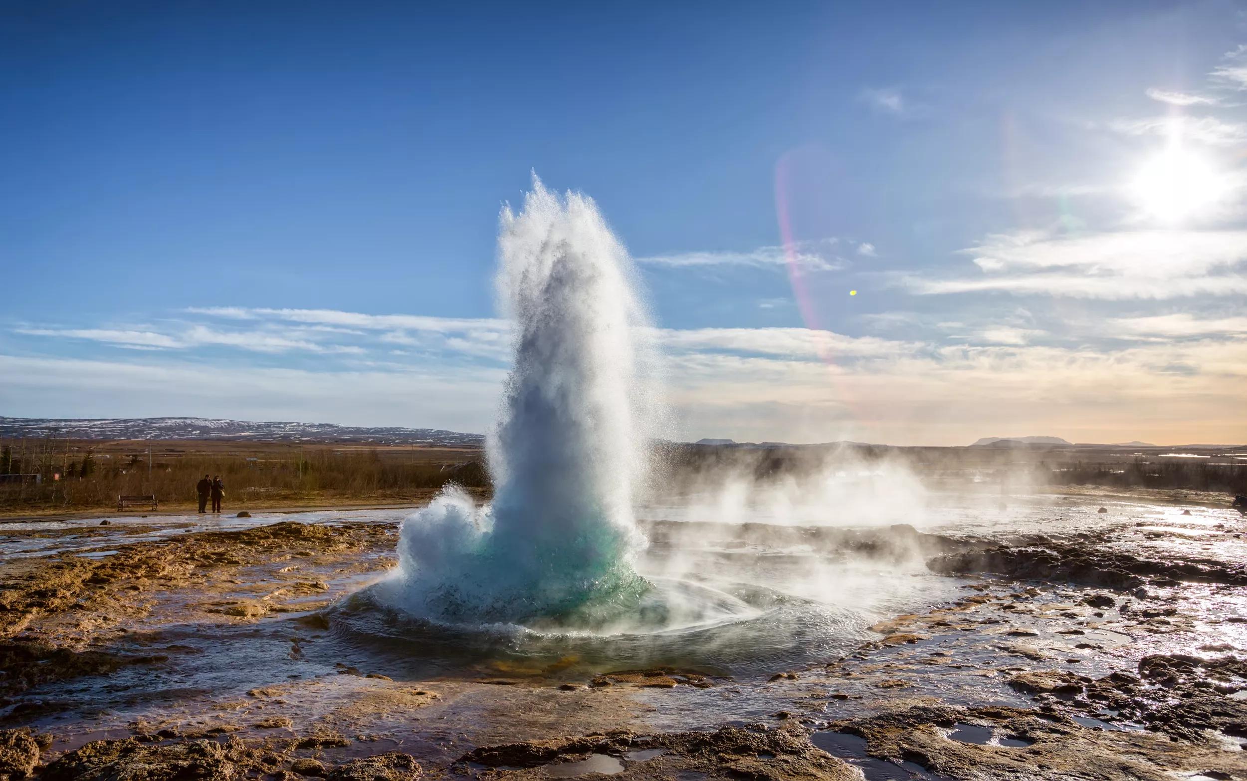 Strokkur geysir eruption, Golden Circle, Iceland