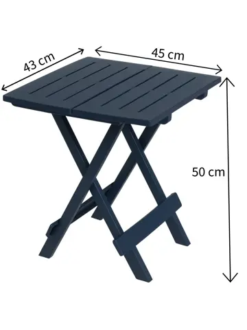 Inklapbare Bijzettafel zwart 43x45 cm