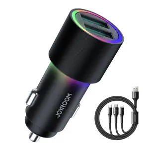 Autolader 3-in-1 - 24W - Zwart - Joyroom
