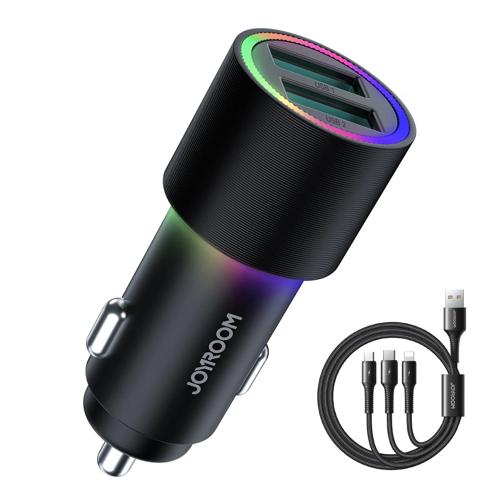 Autolader 3-in-1 - 24W - Zwart - Joyroom