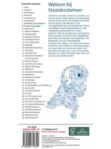 Falk Wandelkaart SBB 08 Drents Fries Wold