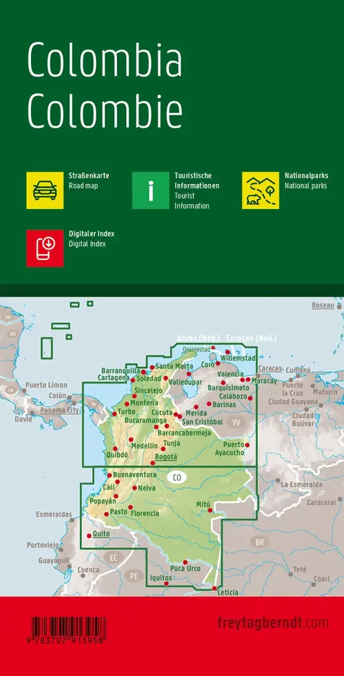Wegenkaart Colombia