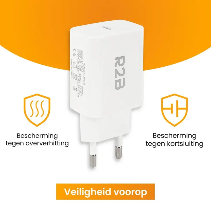 Krachtige 20W USB C Adapter - Wit