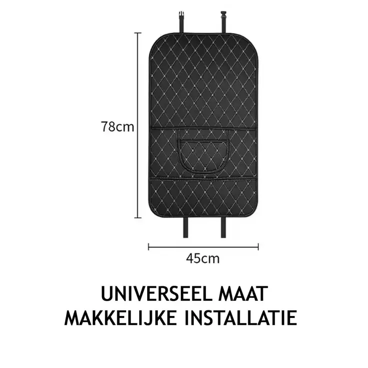 2x Kunstlederen Anti-trap Autostoelmat + Opbergvak