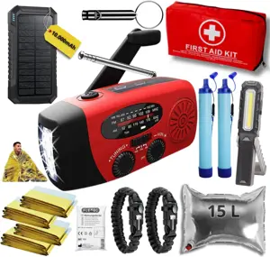Noodpakket L met Powerbank-Noodradio-Waterfilter