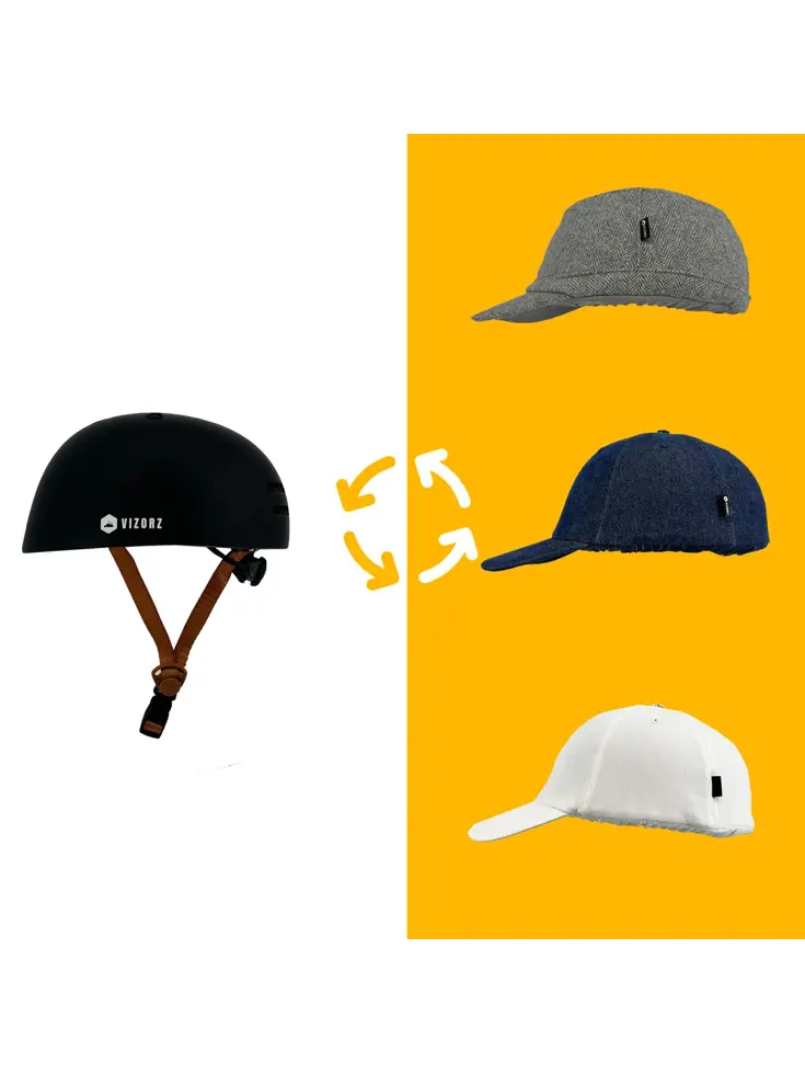Vizorz SwitchCap fietshelm - Green Flower Cap