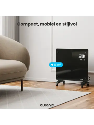 Convectorkachel – 1000W – Zwart