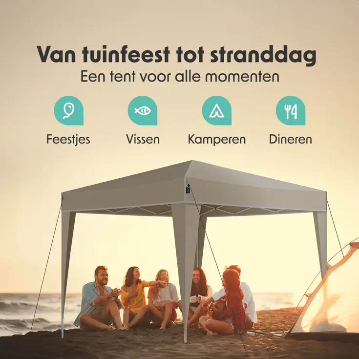 Partytent Plus – 3x3 m – Beige