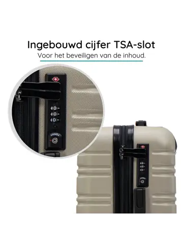 Reiskoffer L ABS 95L met TSA-slot en 360° wielen