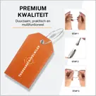 Bagagelabel – 4 stuks – Leer – Oranje