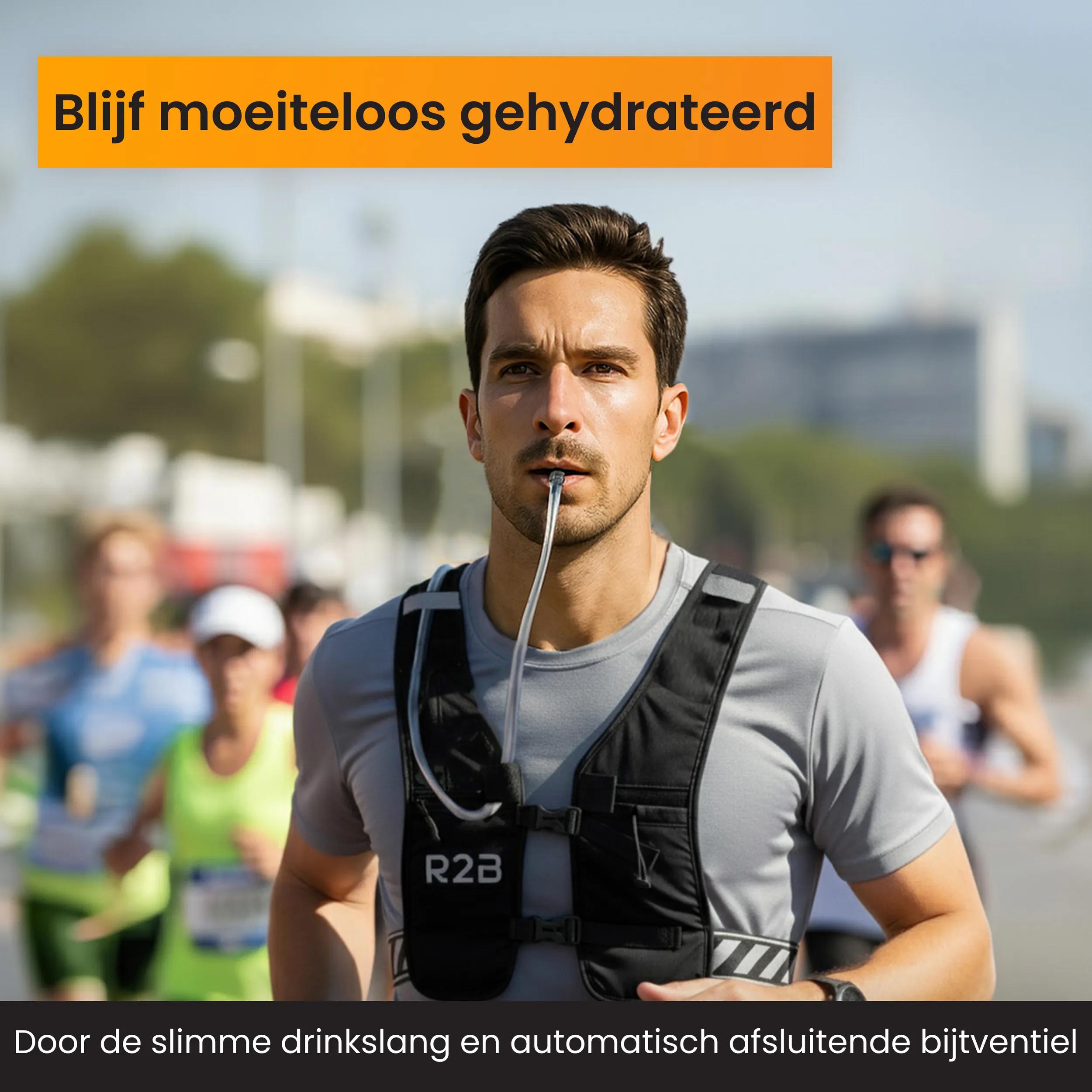 Hardloopvest voor dames en heren: drinkrugzak, hardlooprugzak met een