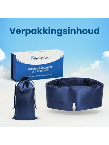 Zijden Slaapmasker - Donkerblauw - PurelyGoods