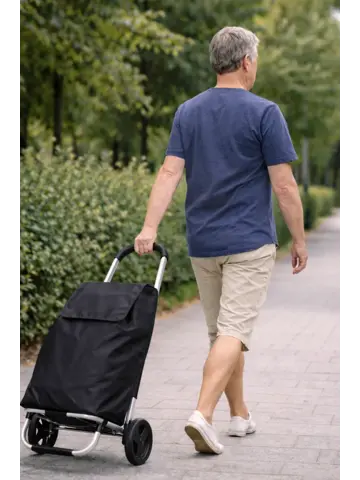 Boodschappentrolley 53L Zwart Met Wielen