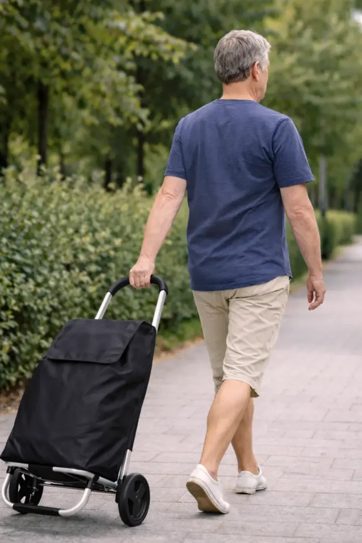 Boodschappentrolley 53L Zwart Met Wielen