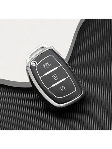TPU Sleutelhoesje voor Hyundai zwart,zilver A3A