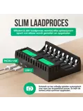 Batterijoplader USB - 8x AA/AAA