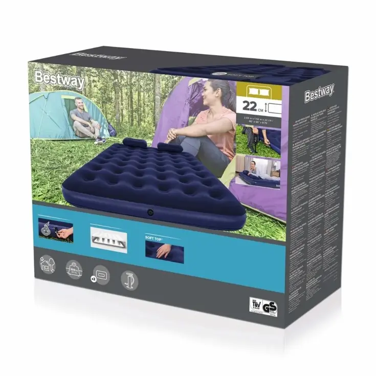 Luchtbed - Bestway - 2P - 152x203 cm + pomp