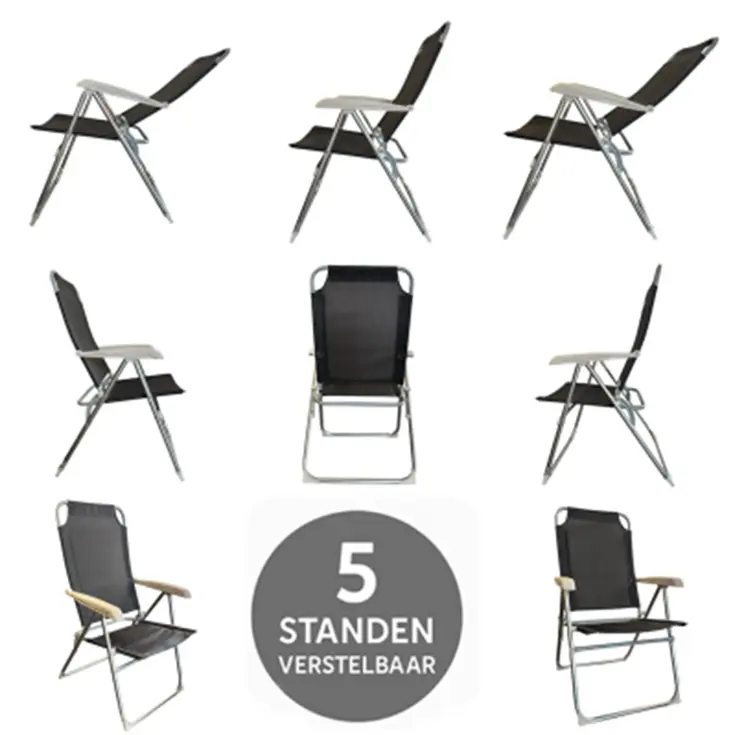 Campingstoelen 4x - Verstelbaar -
