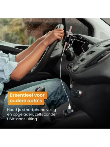 Telefoonhouder Auto Oplader + FM Transmitter