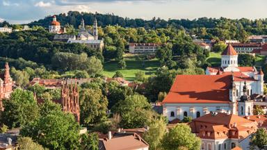 Litauen, Vilnius, Blick vom Gediminas Tower über die Altstadt von Vilnius, Hauptstadt, Baltikum