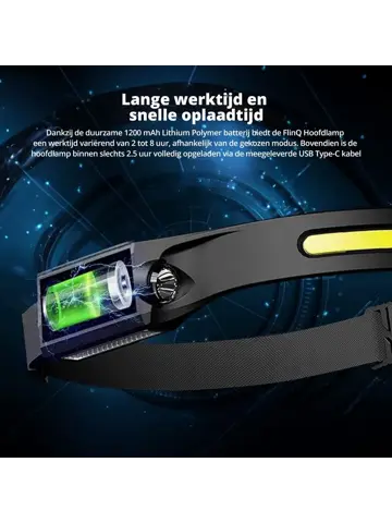 Hoofdlamp met vijf lichtmodi - sensor