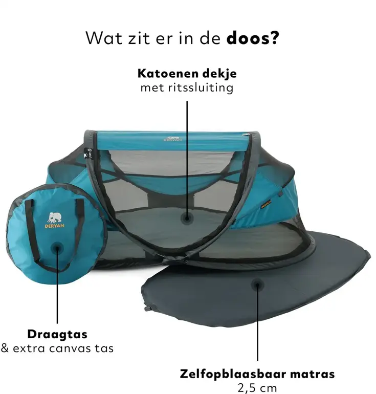 Baby luxe campingbedje - Zelfopblaasbare matras