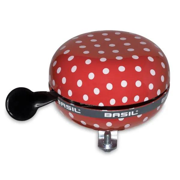 Basil  Fietsbel Polkadot 80 Mm  Rood / Wit  Rood  Wit