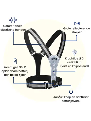 Hardloopvest met verlichting oplaadbaar
