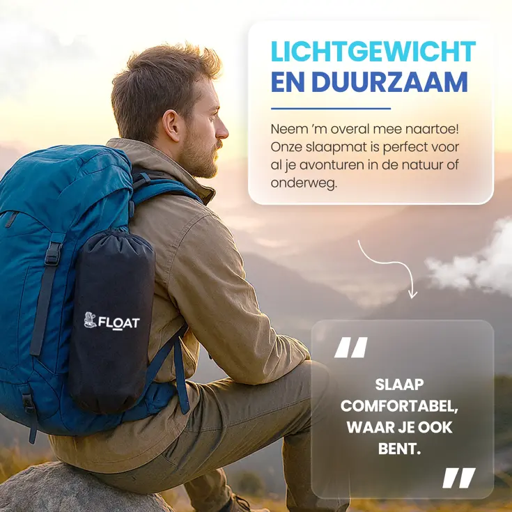FLOAT Tweepersoons slaapmatje met voetpomp