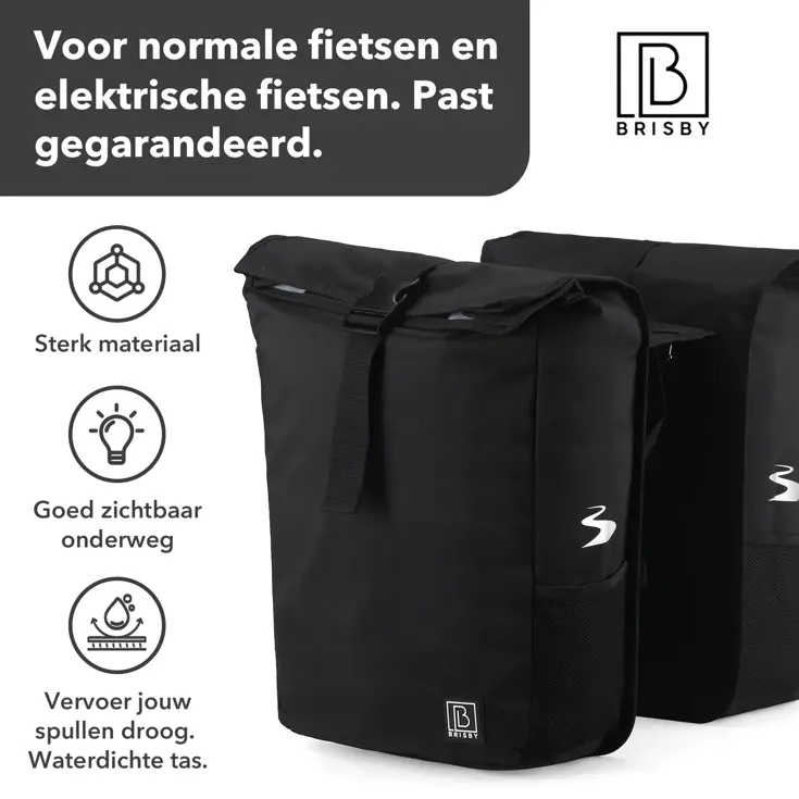 Fietstas Rolltop - Dubbel - Waterdicht