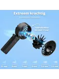 Oplaadbare Handventilator met Powerbank - Zwart