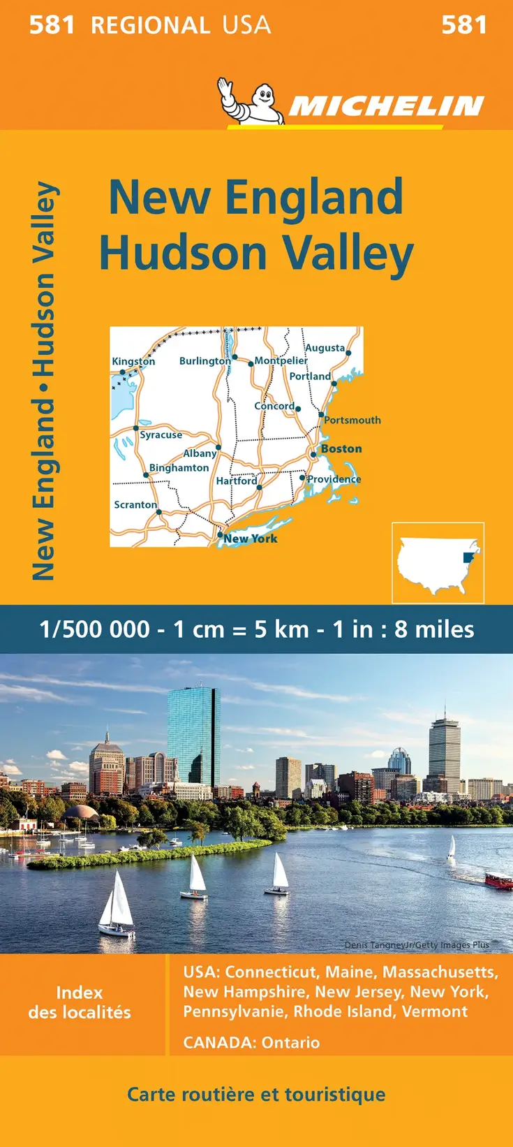 Kaart Regional 581 New England - New York
