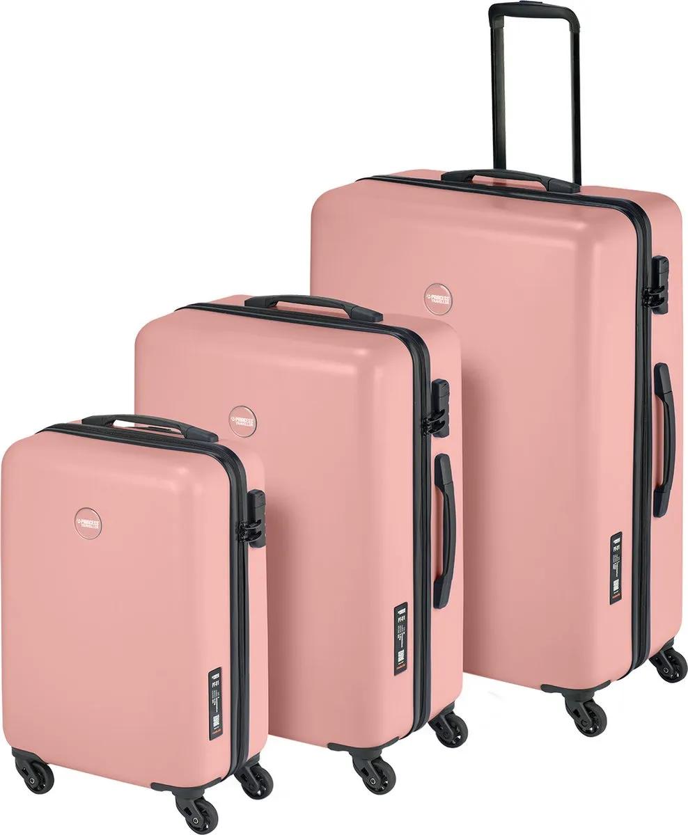 Princess Traveller  PT01 Set  Driedelige kofferset  SML  Roze