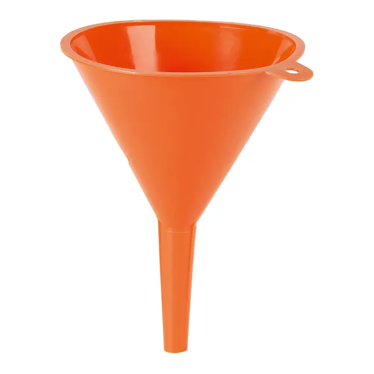 Oranje trechter 100mm, olie- en zuurbestendig