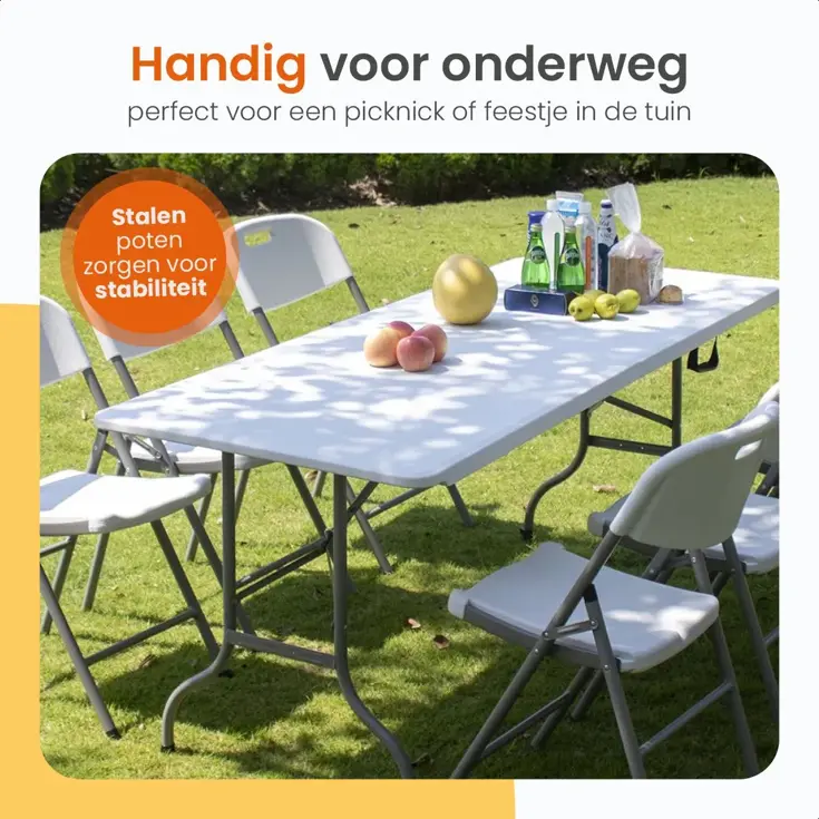 Inklapbare Tafel - Weerbestendig - 180x70x74cm