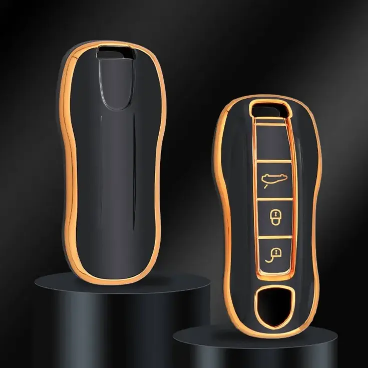 TPU Sleutelhoesje voor Porsche goud B3