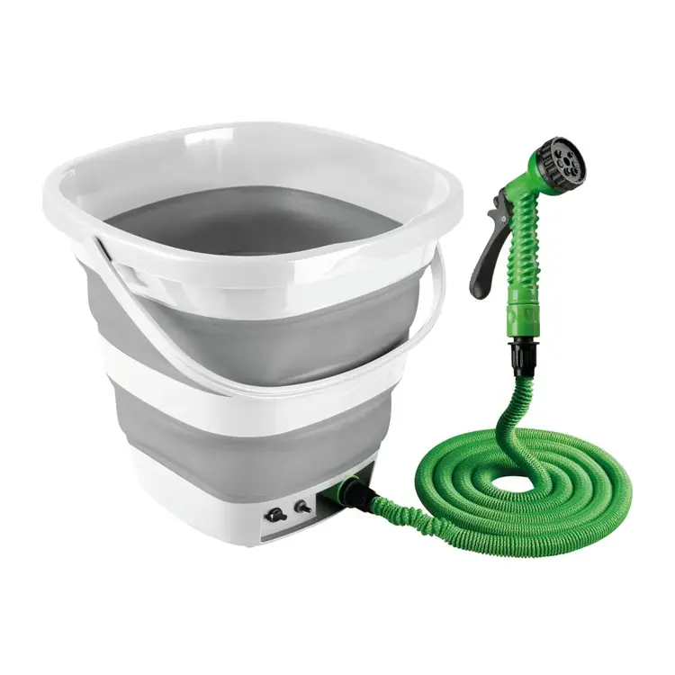 Opvouwbare emmer met batterijpomp - 15 liter