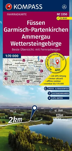 Fietskaart FK 3350 Füssen - Garmisch