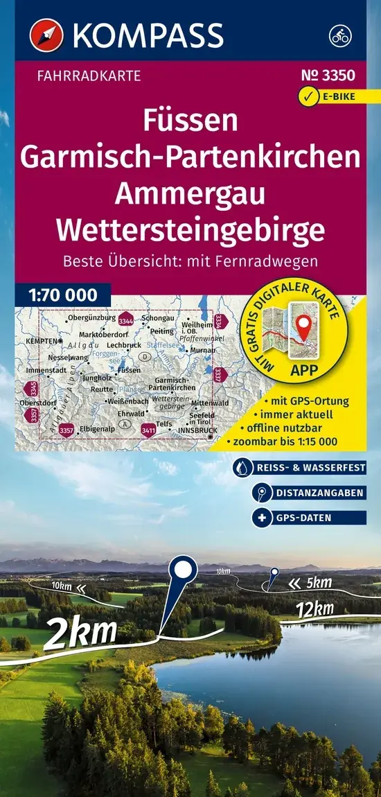 Fietskaart FK 3350 Füssen - Garmisch