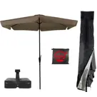 CUHOC Parasol Taupe Ø3m + Hoes en lichte Voet