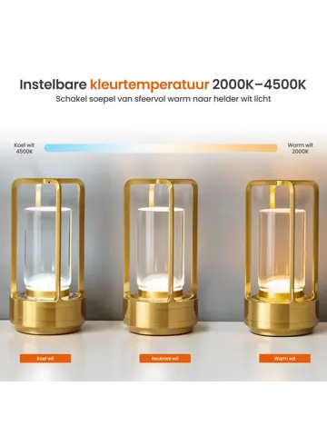 Lumina Tafellamp Oplaadbaar - 17.5cm - LED