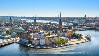Scenic view of the Old Town or Gamla Stan in Stockholm, Sweden
