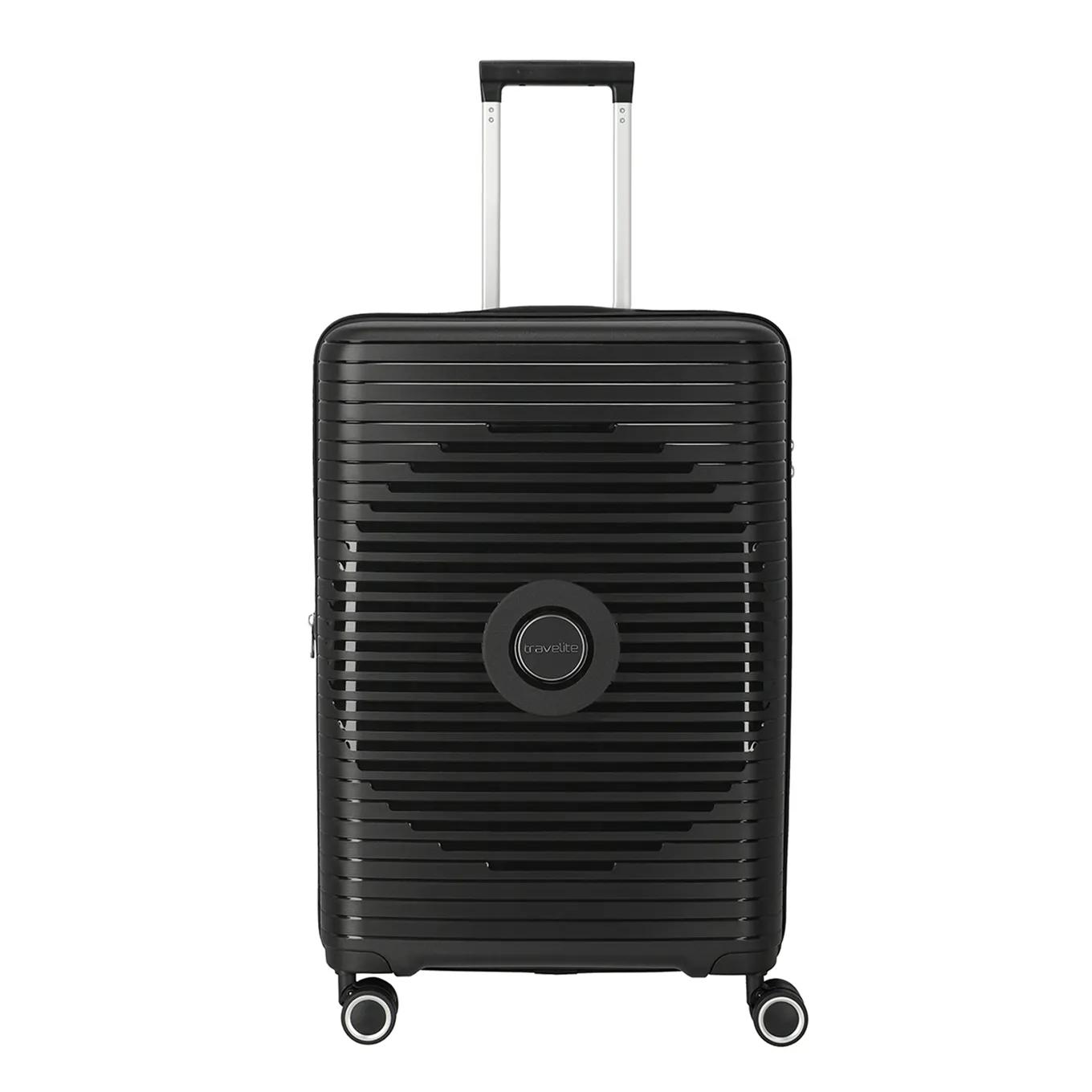 Travelite  4w trolley m expandable Zwart  Zwart main product image