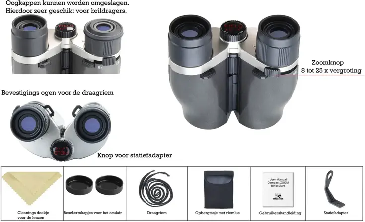 Compact Zoom Verrekijker 8-25-x25